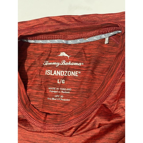 Men's Tommy Bahama Island Zone S/S Crew Neck T-Shirt L - Golf Orange - Picture 4 of 9